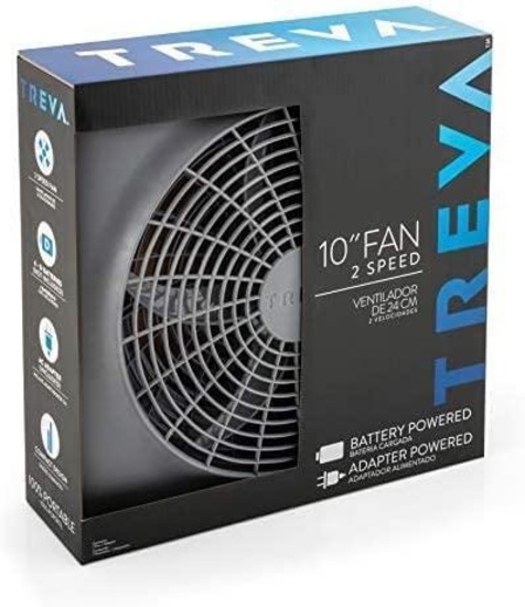 Treva 10-Inch Portable Desktop Air Circulation Battery Fan, 2 Speed, 2 pack --$119.76 MSRP