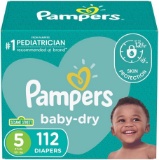 Pampers Baby-Dry ? Panales desechables, NA, Talla 5, 5, 1 - $36.43 MSRP