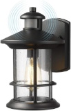 Femila Outdoor Motion Sensor Wall Sconce, Exterior Wall Mount Light (4FW39B-SE BK) - $56.99 MSRP