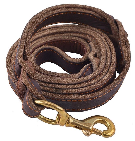 Brown Leather Braided Strap Dog Training Leash 6 Foot Heavy Duty, $30.99 (BRAND NEW)