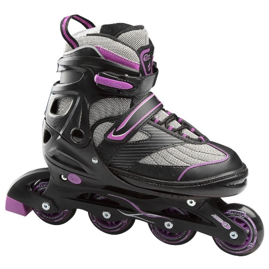 CHICAGO Blazer Jr. Girls' Adjustable Inline Skates, Large, Black/Purple - $49.99 MSRP