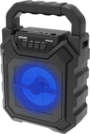 Max Power 4" Portable TWS Bluetooth Speaker, Blue (MPD404L-BL) - $29.99 MSRP