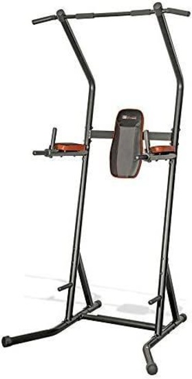 Elite Fitness PT675 Deluxe 4 Station Power Tower for Pull Ups, Chin Ups and Dips, Grey - $98.00 MSRP