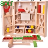 Carpenter Wooden Tool Box with 33pcs Wooden Tools Building STEM Toy Set, $49.99 MSRP (BRAND NEW)