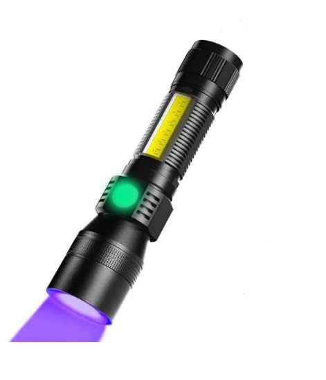 Rechargeable UV Flashlight, 3in1 Tactical Flashlight LED UV Black Light with Redlight - $18.95