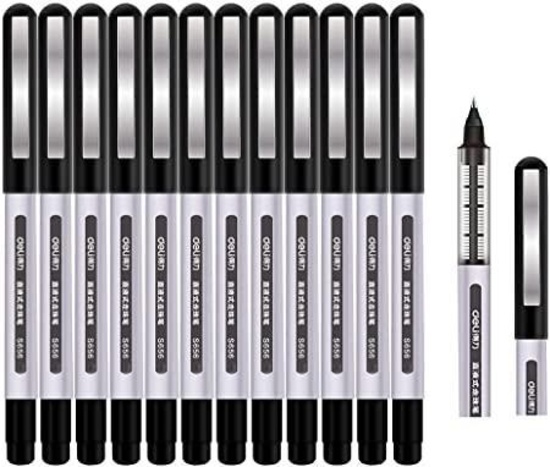 Surcotto 12 x 0.5mm Black Gel Pens Smooth Ballpoint Pen Quick Drying Liquid Ink (2Pcs.) - $21.98