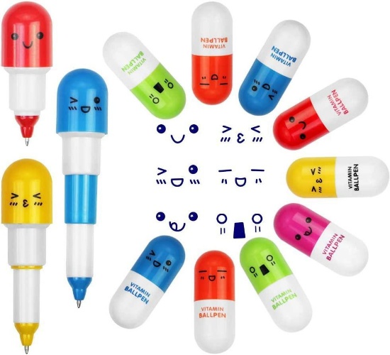 Emageren Capsule Pens/Vitamins Ballpen with Different Expressions (B07XTCDP1S) and more $22.73 MSRP