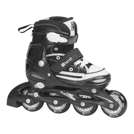 Harsh Youth's Canvas Adjustable Inline Skates - Black Large - $49.99 MSRP