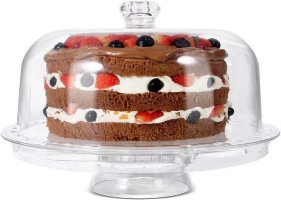 MASTERTOP Cake Stand with Dome Cover - 6 in 1 Multi-Functional Serving Platter - $25.99 MSRP