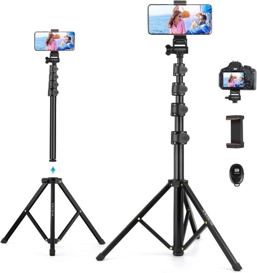 Victiv 68 inch/1.73m Phone Tripod Stand, Selfie Stick Tripod with Remote - $21.95 MSRP