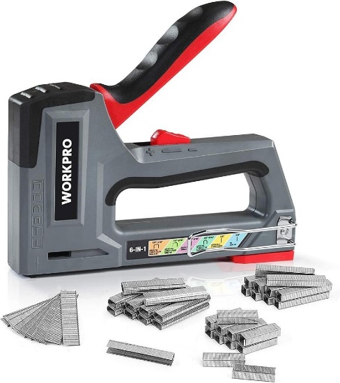 WORKPRO 6-in-1 Staple Gun, Manual Nailer with 4,000 Staples, Upholstery -$81.30 MSRP
