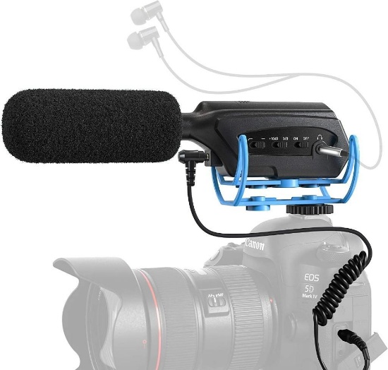 Moukey MCm-3Video Microphone, Camera Microphone with Monitoring Function, Shotgun Mic -$24.99 MSRP