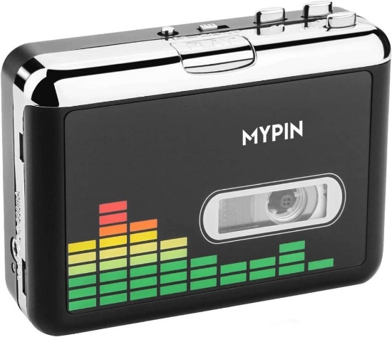 Mypin USB Cassette to MP3 Converter, Portable Walkman Cassette Audio Music Player - $30.99 MSRP