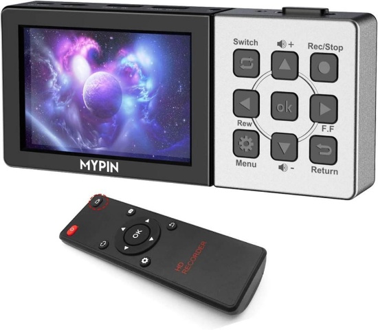 Mypin 1080P Capture Card with 3.5"LCD and Remote Control, HDMI Video Recorder for PS4 - $118.99 MSRP