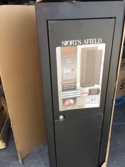 Sports Afield 14 Gun Cabinet with Keyed Lock, Black - $229.99 MSRP