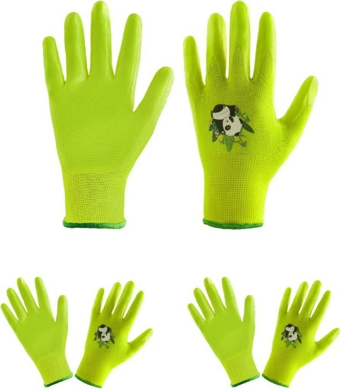 HANDLANDY Kids Gardening Gloves, 3 Pairs Candy Colors, Size 6 Age 11-13 Green -$7.50 MSRP