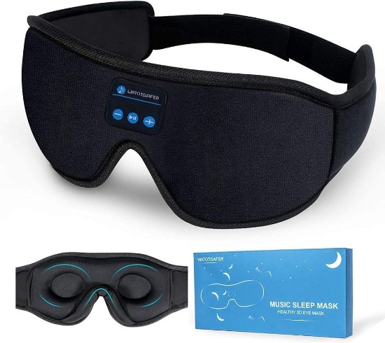 WATOTGAFER Sleep Headphones, Bluetooth 5.0 Wireless 3D Eye Mask for Side Sleepers - $22.58 MSRP