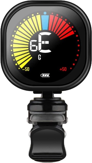 LEKATO WST-6800 Guitar Tuner, Rechargeable Clip-On Tuner with LED Colour Display - $16.99 MSRP