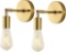 Baoden Brushed Brass Bathroom Wall Sconce Set of 2 Vintage Industrial Wall Lamp Pole - $39.00 MSRP