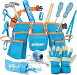 Hi-Spec 16-Piece Children?s Tool Kit with Child-Size Tool Belt, Genuine Leather (Blue) - $22.00 MSRP