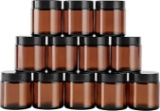Panendiano Amber Glass Empty Container Clear Jar 12 Piece Potty Jar Set for Lotion - $17.00 MSRP
