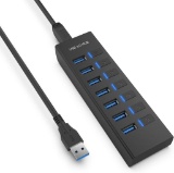 USB HUB, JESWO USB 3.0 Hub with 7 USB-A Ports, 100 cm Cable, 5V Power Port - $19.00 MSRP