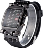 Electronic LED Watch, Male Female PU Strap Rectangular Dial - $15.00 MSRP