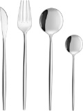 Bestdin 6Person 24 Piece Stainless Steel Cutlery Set w/ Knife Fork Spoon Stainless Steel - $22 MSRP
