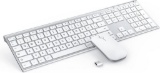 Jelly Office Ultraslim Keyboard and Mouse Set, 2.4G Wireless Keyboard Mouse White& Silver - $29 MSRP
