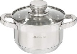Daniks Standard Induction Stainless Steel Cooking 2 Liter, Stockpot with Glass Lid - $23.99 MSRP