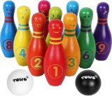 TOWO Wooden Bowling Set for Kids - Wooden Bowling 10 Pin Bowling Set (B012E7Q4H4) - $24.99 MSRP