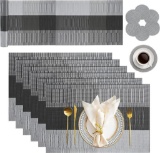 LKKCHER Placemats Set with 6 x Placemats + 6 x Coasters + 1 x Long Table Mat - $16.00 MSRP