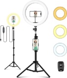 Itshiny LED 10 inch / 25.4 cm Ring Light with Tripod, Remote Control, 3 Light Modes - $32.00 MSRP
