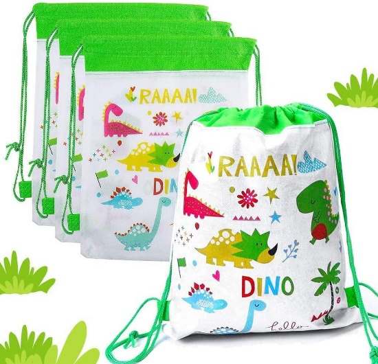 Amycute 12 Pcs Dinosaur Drawstring Backpacks Party Bags - $11.56 MSRP