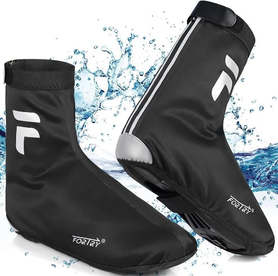 FORTRY Waterproof Bicycle Overshoes Winter Thermal Cold Protection Overshoes - $14 MSRP