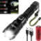 Shadowhawk Torches LED Super Bright, 12000 Lumens Rechargeable, USB Tactical Flashlight - $29.61