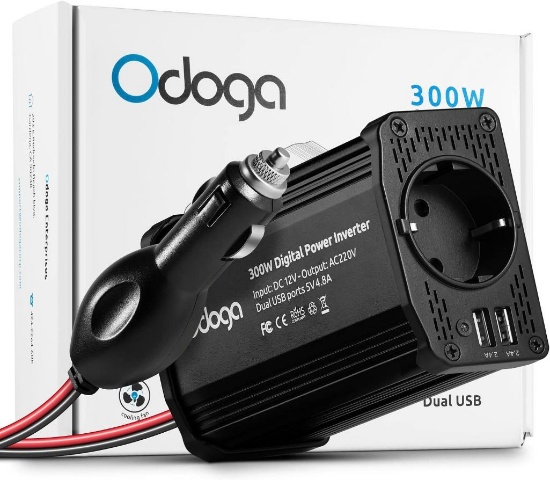 Odoga European Socket: 300W Car Power Converter, Black (PWEK00009) - $39.99