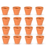 Super Mini Terracotta Clay Pots, 16 Pieces (X001HPZS3T)... Retail Price $15.02