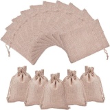 NBEADS 50 Pcs Burlap Gift Bags with Drawstring Wedding Jute Sacks Jewelry Pouches Retail Price :