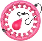 Smart Fitness Hoop for Adult Weight Loss,2 in1 Abdominal Message Infinity Circle, Pink $39.95