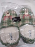 KuaiLu Women's Cute Christmas Reindeer Winter Slippers Fluffy Plush Warm Lined Closed Hut- $18.68