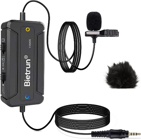 BIETRUN Lapel Microphone for iPhone/Android Phone/DSLR Camera/Pad With Noise Cancelling $19.99