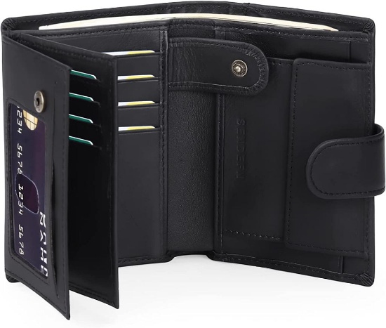 SENDEFN Men's Wallet with RFID Protection, Black and SENDEFN Women's Small Purse - $54.98