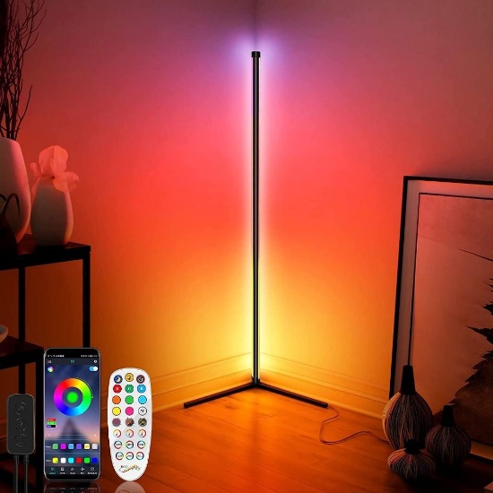 CheDux LED Floor Lamp Dimmable, RGB Floor Lamp with Remote Control and App Control - $52.99