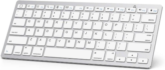 Ultra-Slim Wireless Bluetooth Keyboard for iPad Pro, iPad Mini, All iPhones, White $29.99