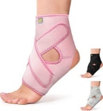 Bracoo FS10 Ankle Bandage - Ankle Support with Velcro Fastener for Men and Women - Pink $12.99