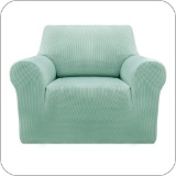 UMI By Amazon Jacquard Sofa Throw Stretch Couch Cover Armchair Cover (Sea Blue) (1 Seater) 3 $38.99