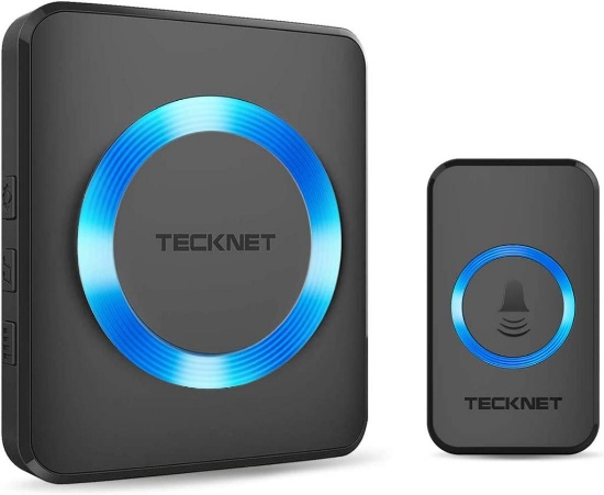 TECKNET Wireless Doorbell for Home, Waterproof Classroom Doorbell 1,300ft Range, Black $14.99