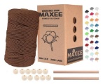Maxee 3 mm x 200 m Cotton Yarn Macrame with Cardboard, Dark Brown (X001LE6BHX) - $10.92