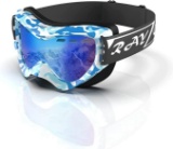 RAYZOR Ski Goggles Snowboard Goggles for Men and Women, Camo Blue - Blue Smoked - $24.57